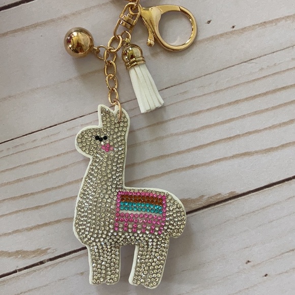 Rhinestone Llama Keychain - Picture 2 of 5